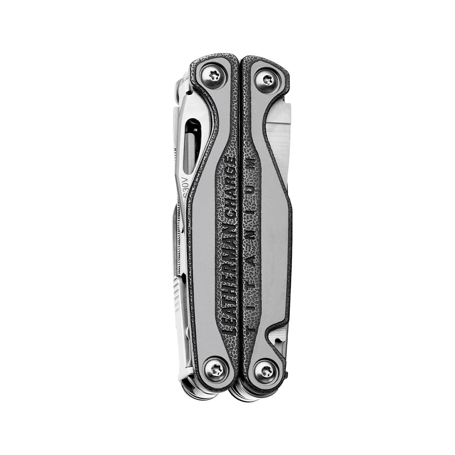 Leatherman Charge Plus TTI con guancette in titanio chiuso Lato A