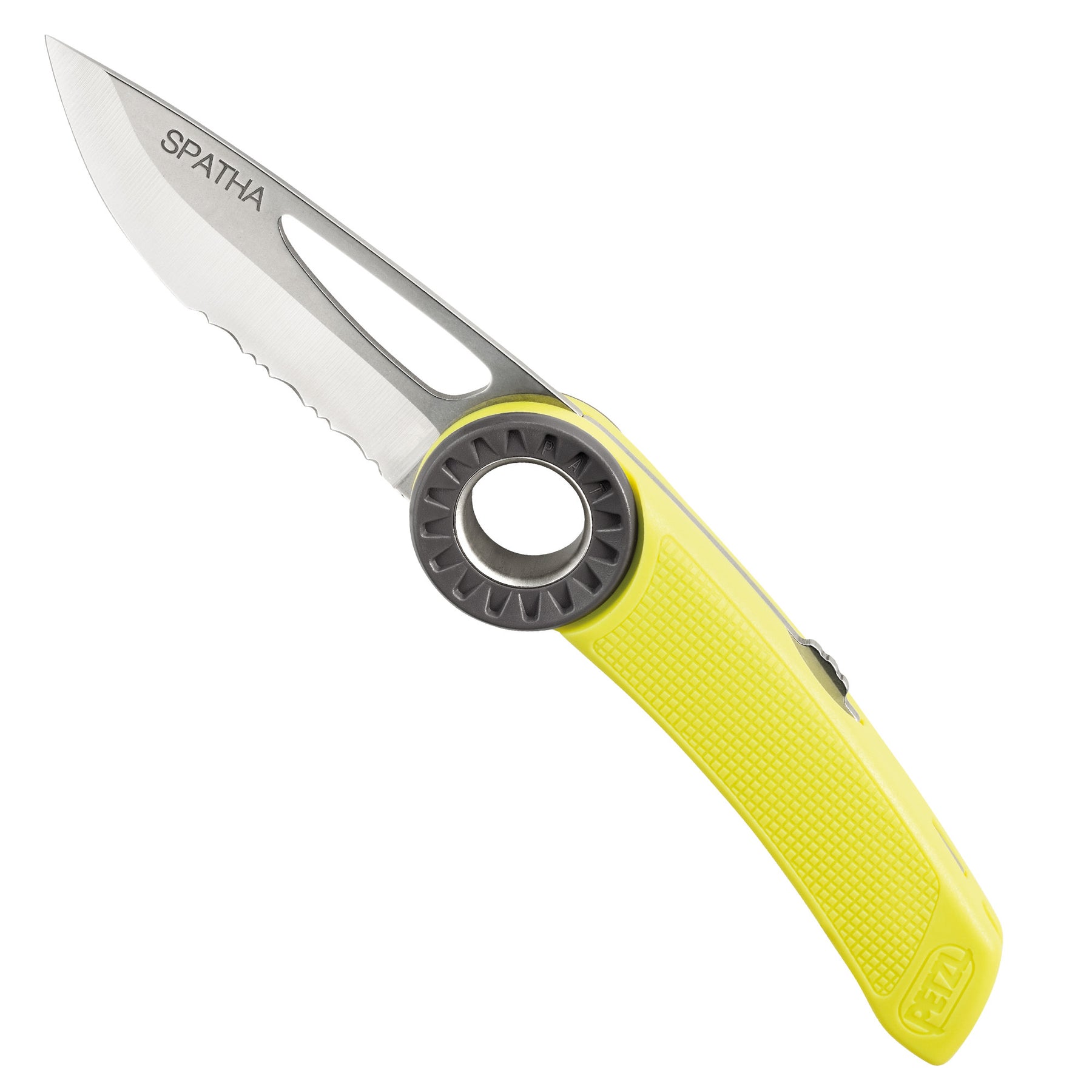 coltello petzl spatha giallo aperto