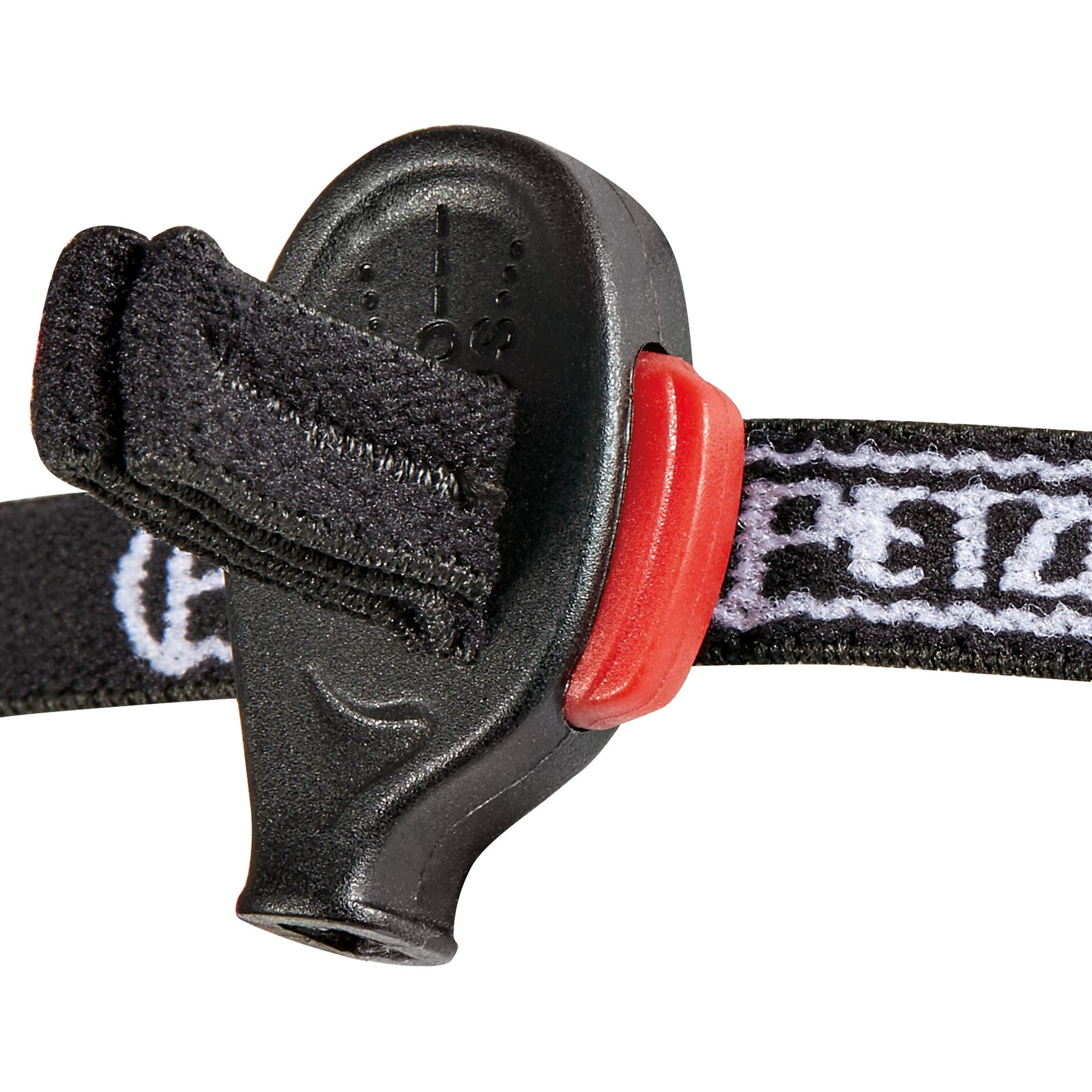 Torcia frontale o da polo petzl e+lite - dettaglio del sistema di regolazione