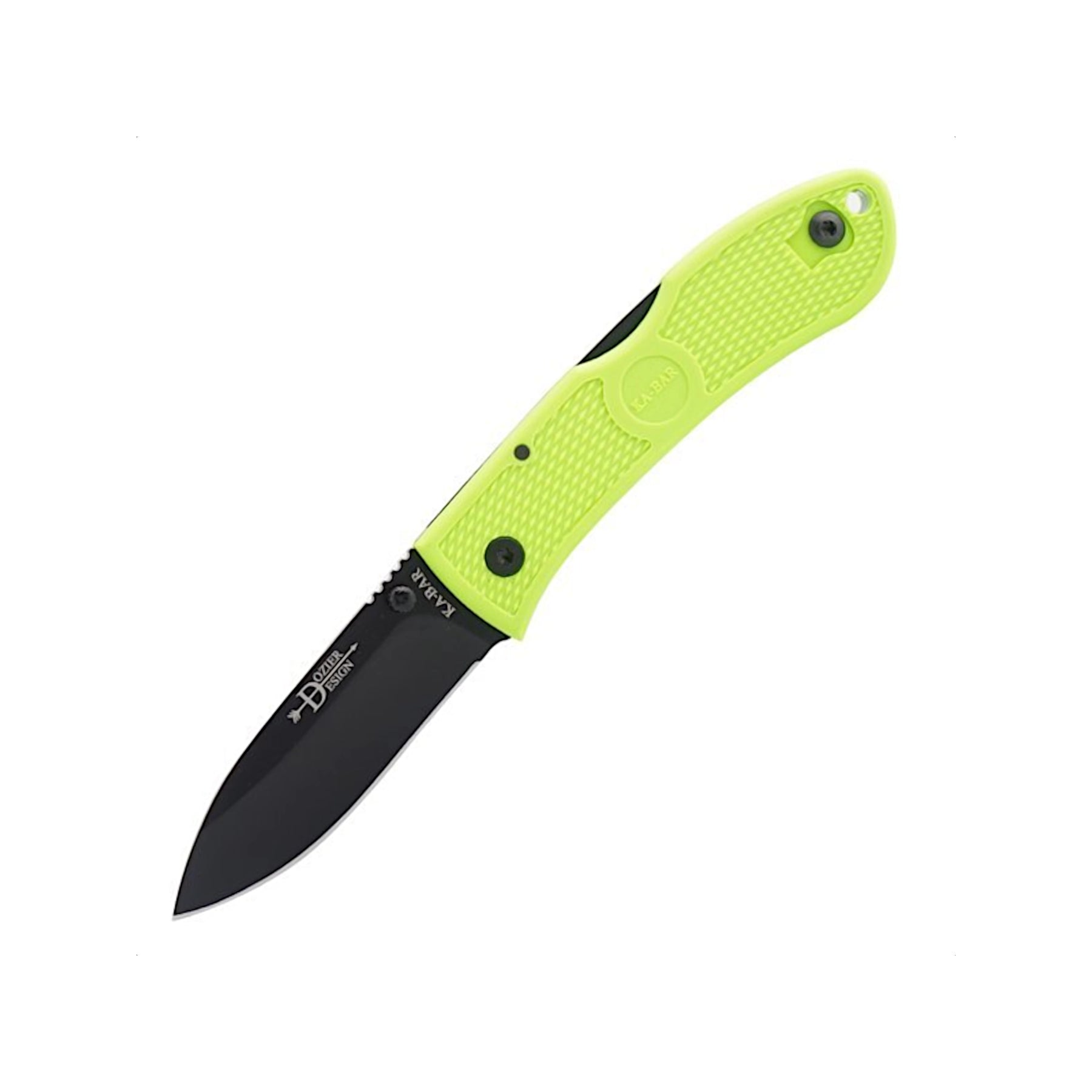 Ka-Bar 4062 - Dozier Folding Hunter nella variante Zombie Green - frontale aperto