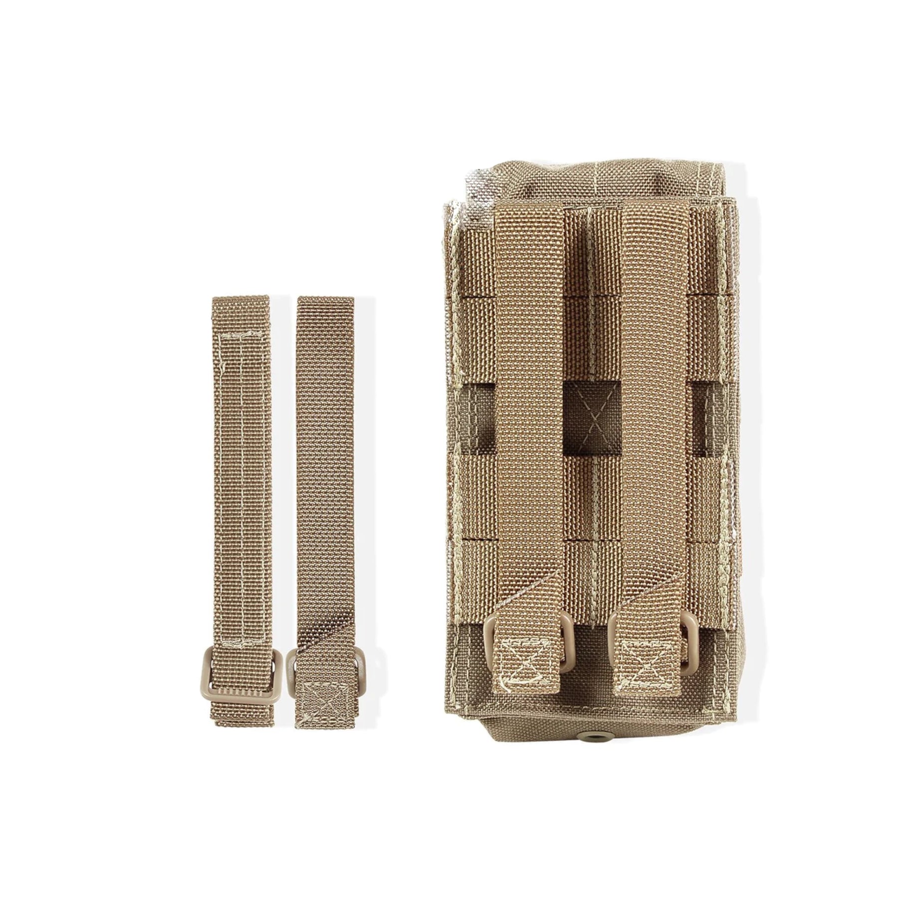 Le TacTie di Maxpedition nella variante khaki da 12.7cm agganciate ad una pouch