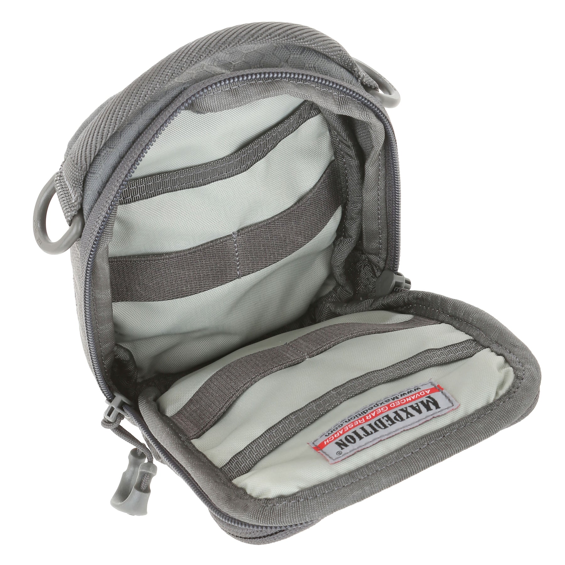 maxpedition pouch AGR CAP grigia - vista tasca principale aperta