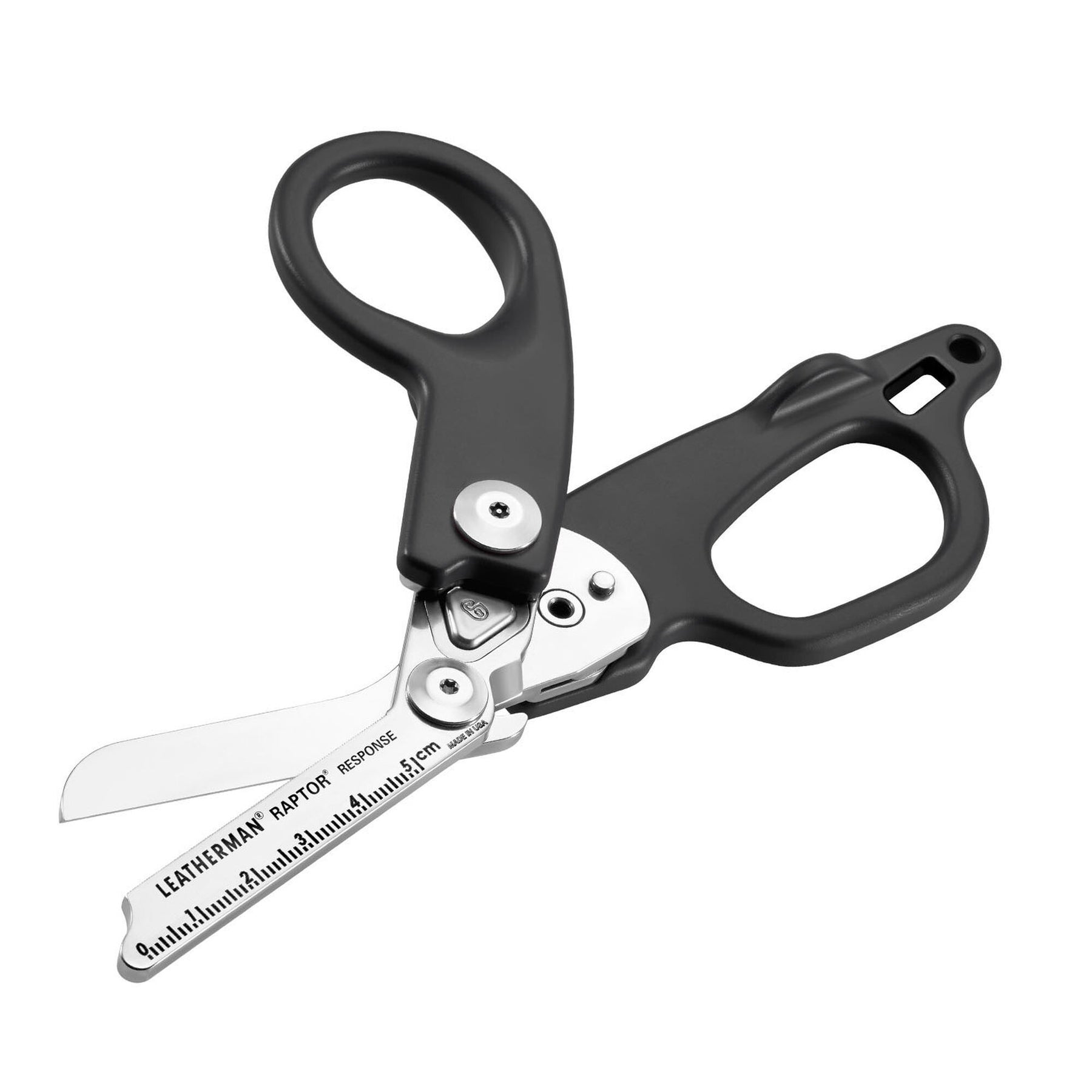 Leatherman Raptor Response grigia aperta - vista angolata