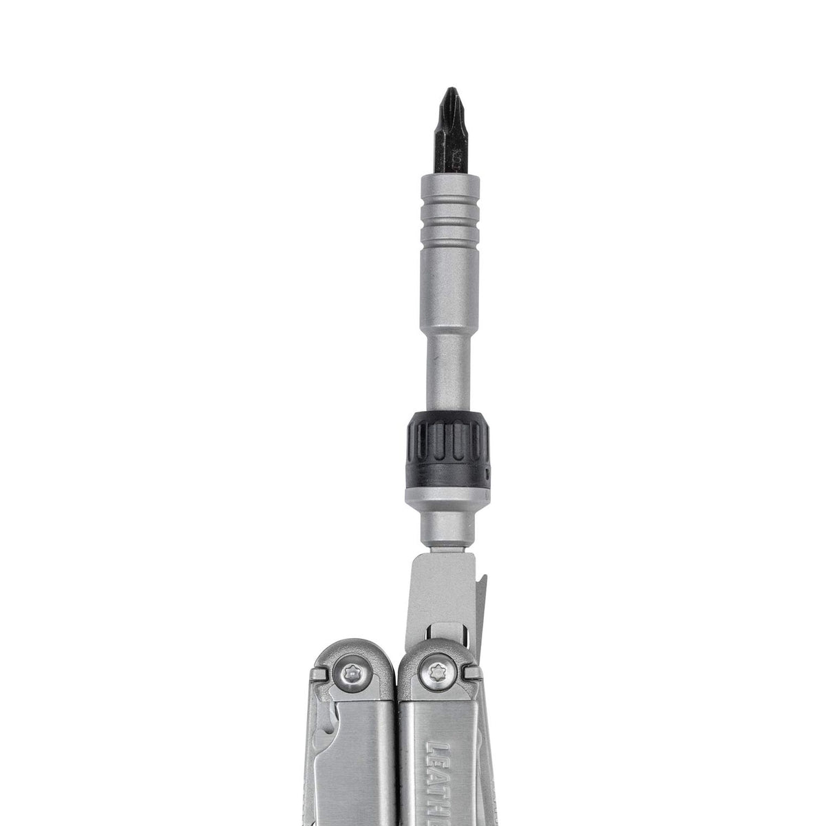 Leatherman ratchet driver applicato ad una pinza multifunzione Leatherman, con inserto philips