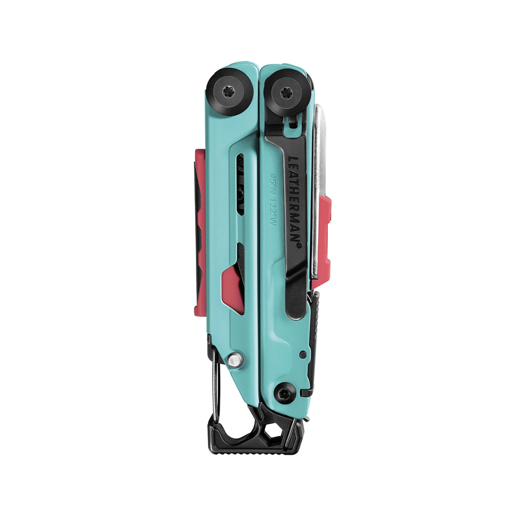 Leatherman Signal Aqua chiuso con vista sulla clip