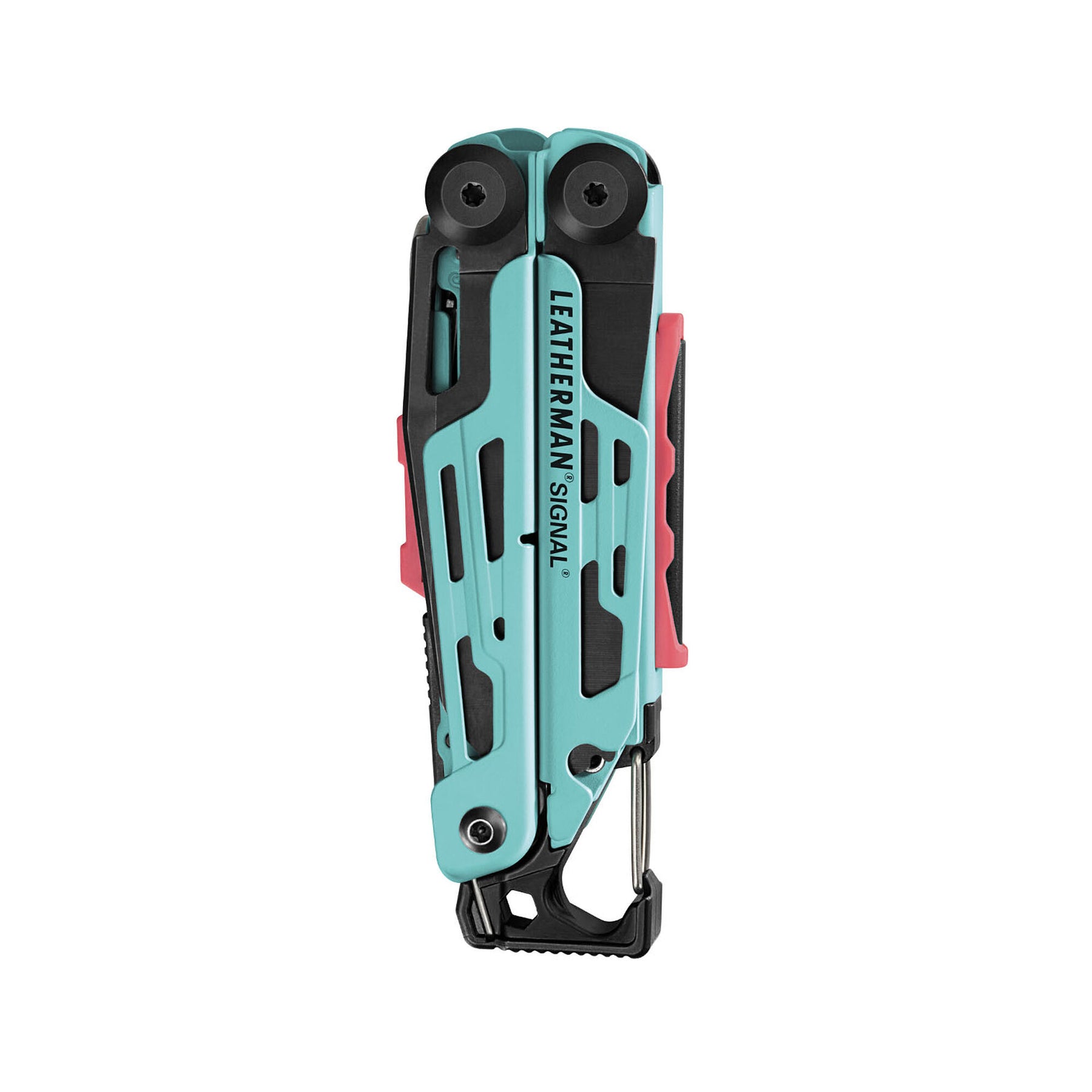 Leatherman Signal Aqua chiuso con vista sul logo