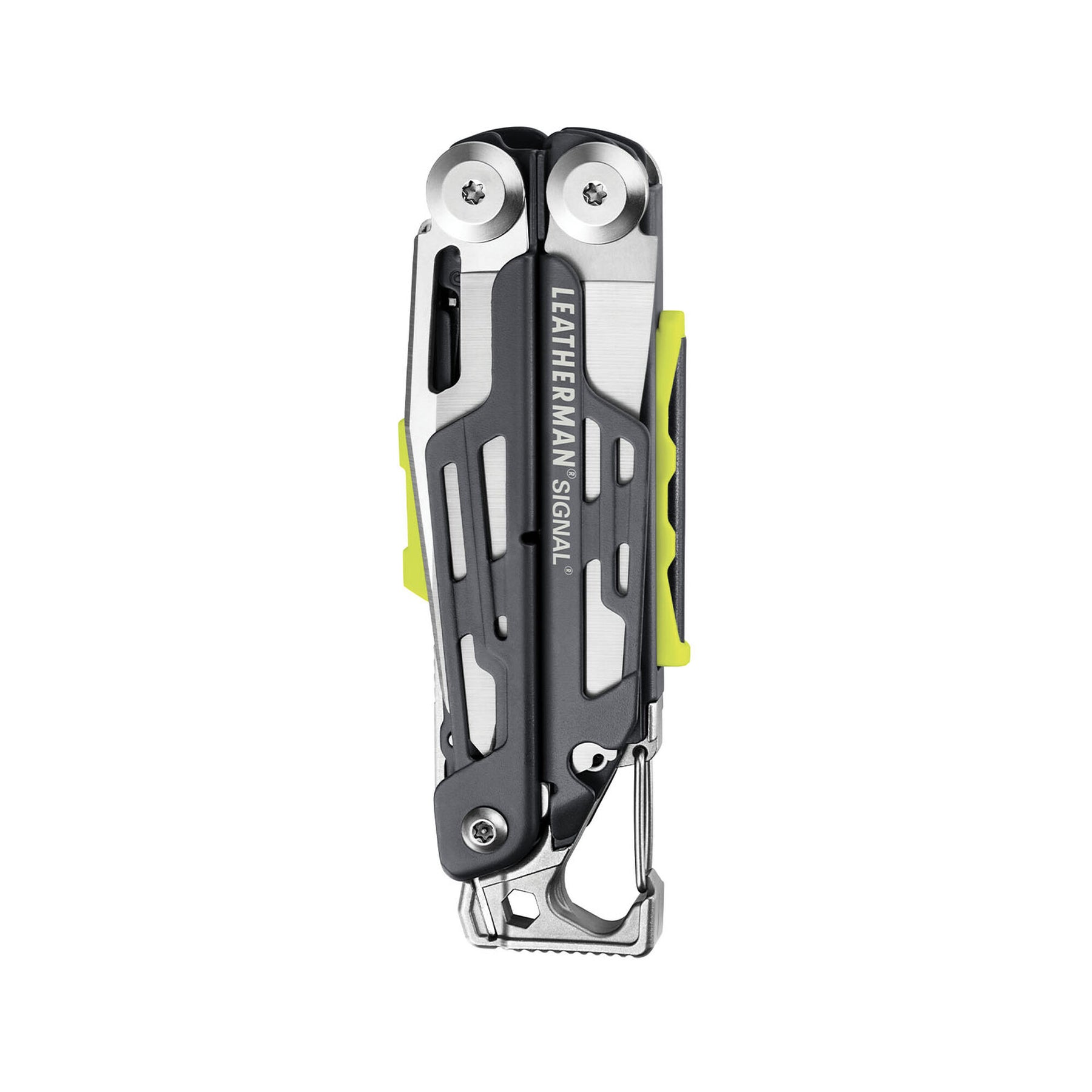 Leatherman Signal Granito chiuso con vista sul logo