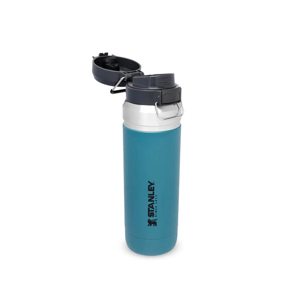 borraccia stanley go quick flip da 1.06 litri colore lagoon - aperta