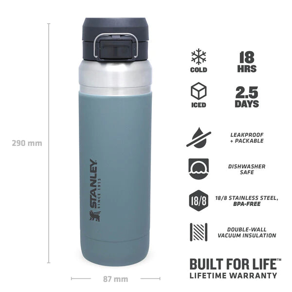 borraccia stanley go quick flip da 1.06 litri colore Shale - con caratteristiche