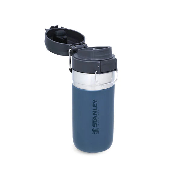 borraccia stanley go quick flip da 0.47 litri colore abyss - aperta