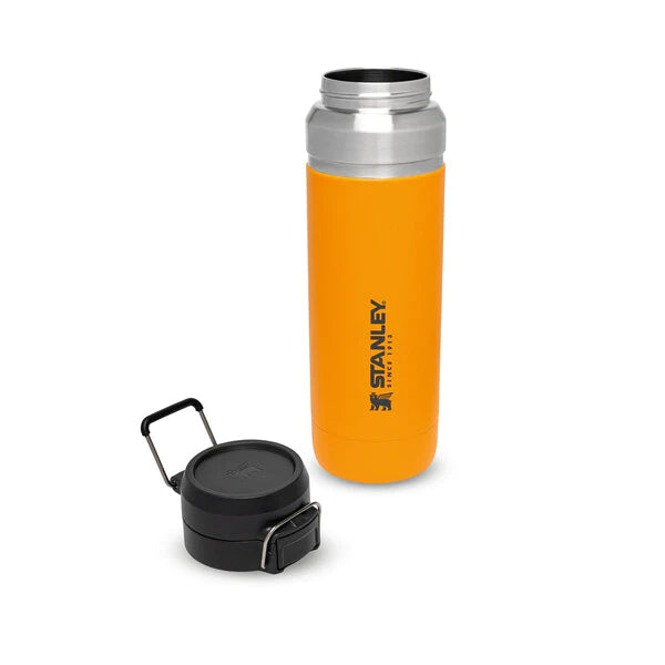 borraccia stanley go quick flip da 1.06 litri colore saffron - con tappo svitato
