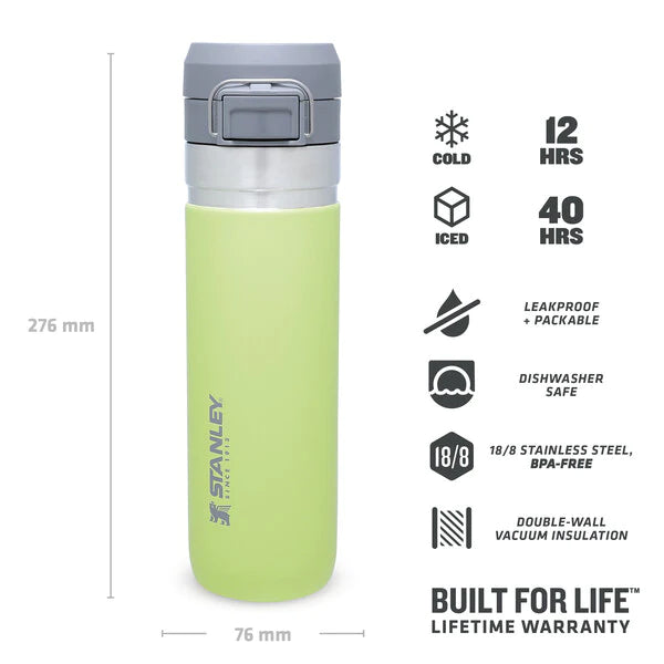 borraccia stanley go quick flip da 0.7 litri colore citron - con icone