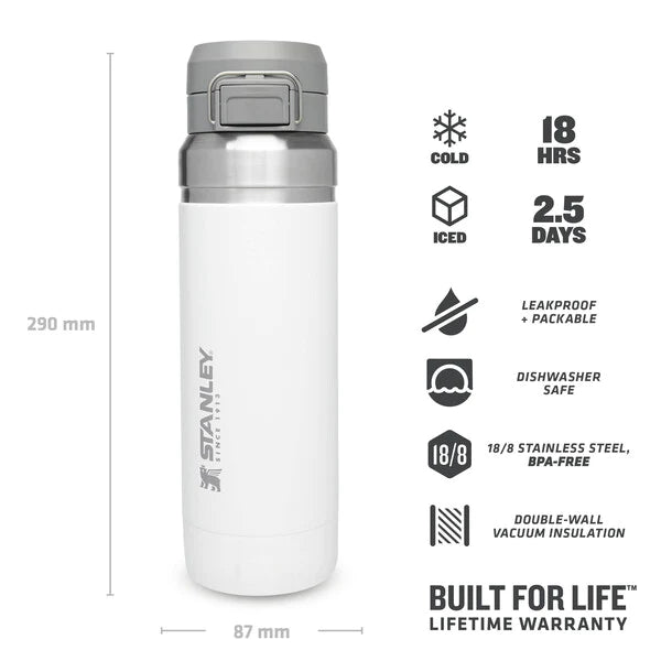 borraccia stanley go quick flip da 1.06 litri colore polar - con icone