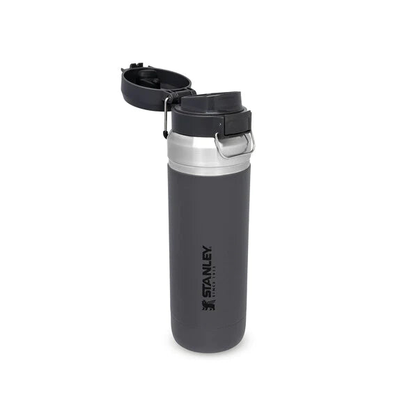 borraccia stanley go quick flip da 1.06 litri colore charcoal - aperta