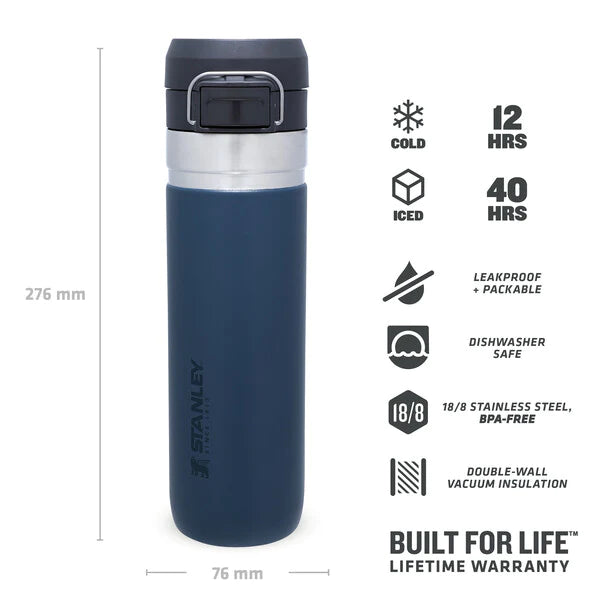 borraccia stanley go quick flip da 0.7 litri colore abyss - con icone