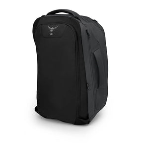 Osprey Farpoint 40 Travel Pack: Zaino da viaggio da 40 litri. Caratterizzato da pannello posteriore a scomparsa, apertura a valigia, cinghie di compressione interne e tasca imbottita per laptop. Design ergonomico e resistente ideale per viaggiatori dinamici.