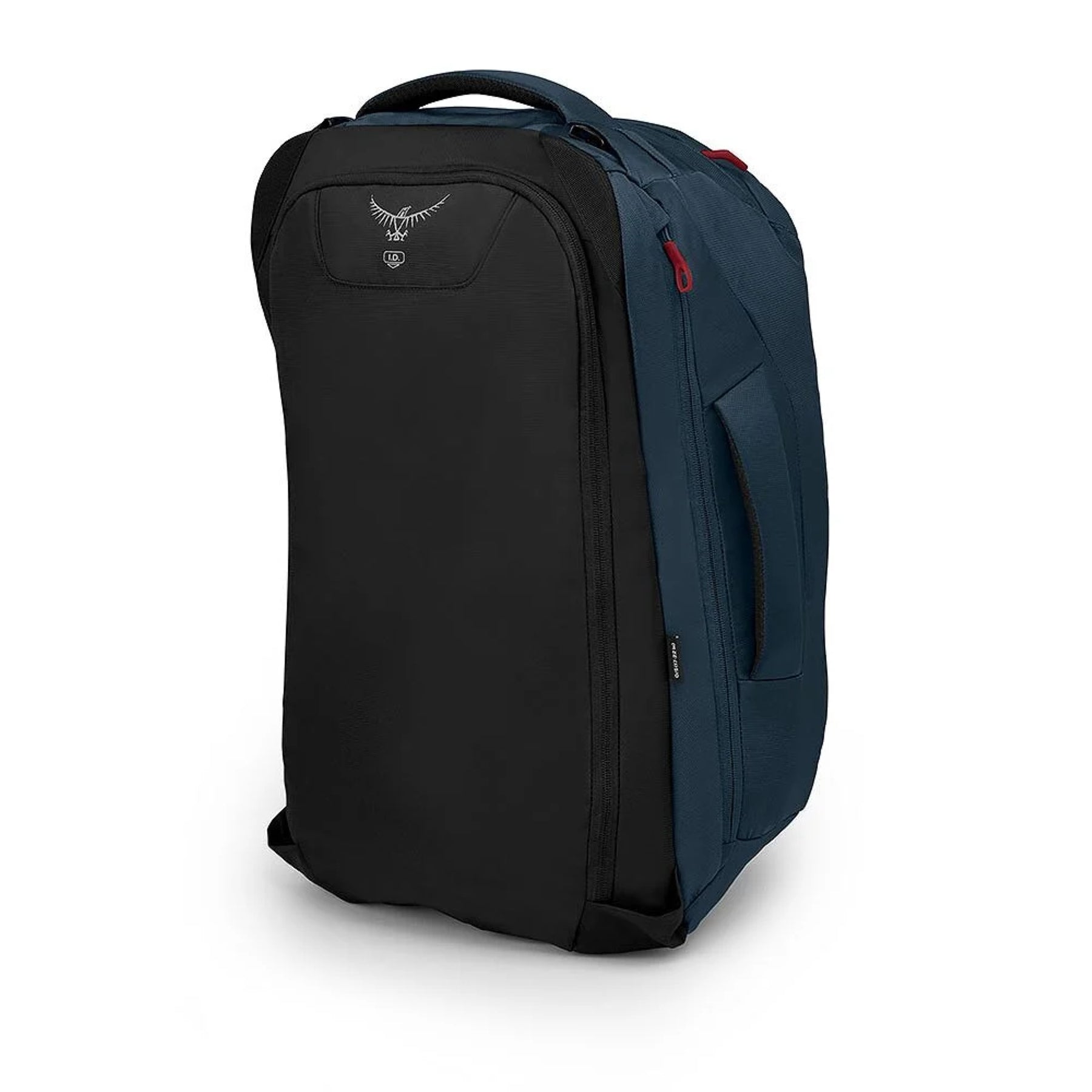 Osprey Farpoint 40 Travel Pack: Zaino da viaggio da 40 litri. Caratterizzato da pannello posteriore a scomparsa, apertura a valigia, cinghie di compressione interne e tasca imbottita per laptop. Design ergonomico e resistente ideale per viaggiatori dinamici.