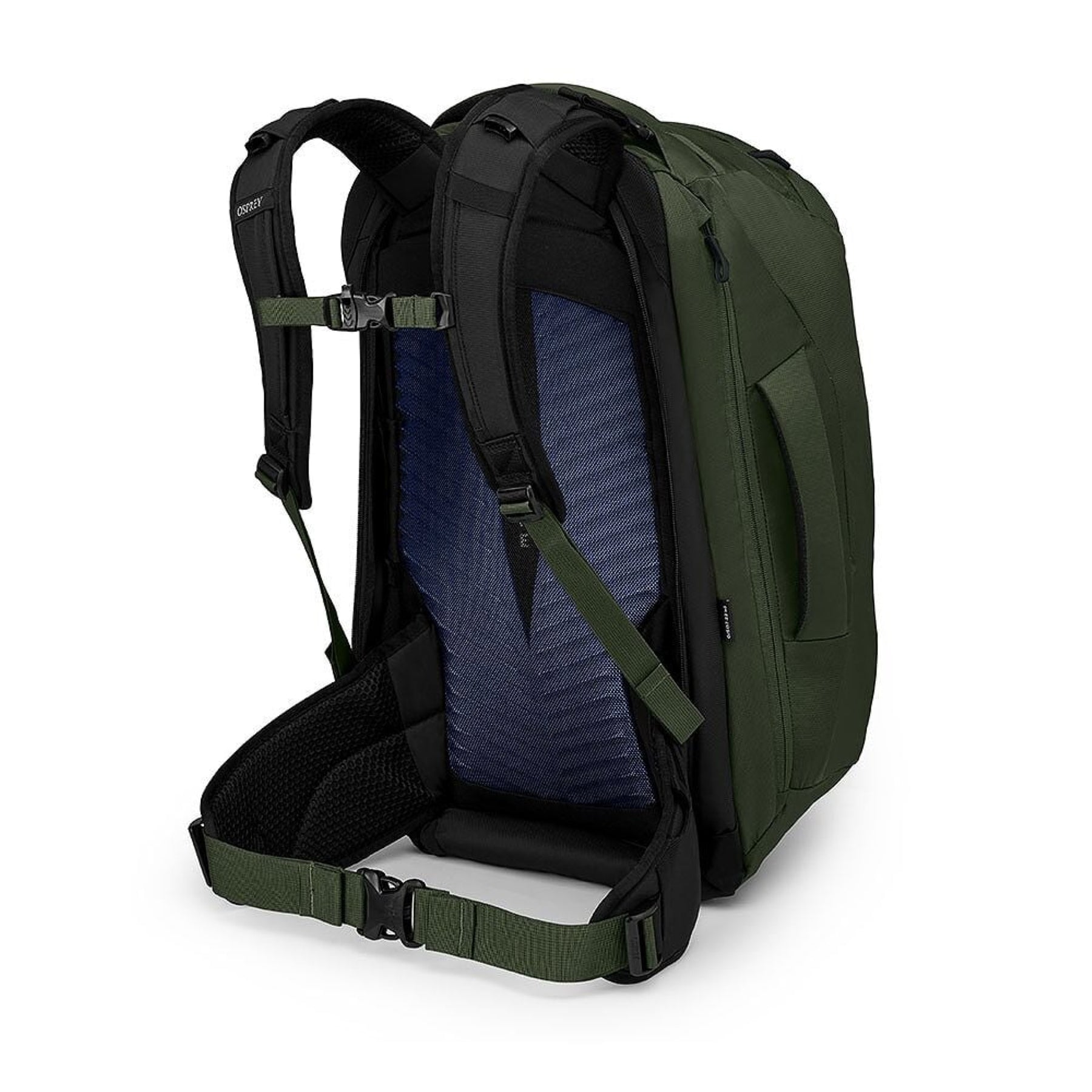 Osprey Farpoint 40 Travel Pack: Zaino da viaggio da 40 litri. Caratterizzato da pannello posteriore a scomparsa, apertura a valigia, cinghie di compressione interne e tasca imbottita per laptop. Design ergonomico e resistente ideale per viaggiatori dinamici.