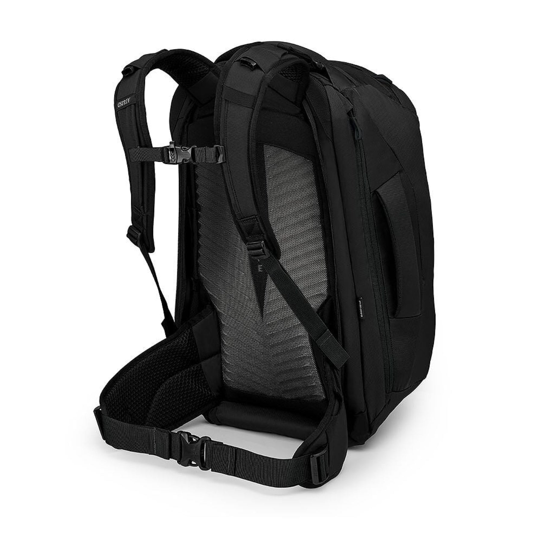 Osprey Farpoint 40 Travel Pack: Zaino da viaggio da 40 litri. Caratterizzato da pannello posteriore a scomparsa, apertura a valigia, cinghie di compressione interne e tasca imbottita per laptop. Design ergonomico e resistente ideale per viaggiatori dinamici.