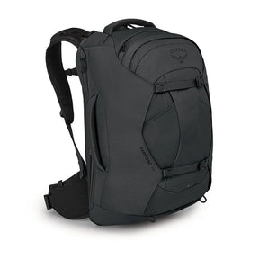 Osprey Farpoint 40 Travel Pack: Zaino da viaggio da 40 litri. Caratterizzato da pannello posteriore a scomparsa, apertura a valigia, cinghie di compressione interne e tasca imbottita per laptop. Design ergonomico e resistente ideale per viaggiatori dinamici.