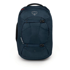 Osprey Farpoint 40 Travel Pack: Zaino da viaggio da 40 litri. Caratterizzato da pannello posteriore a scomparsa, apertura a valigia, cinghie di compressione interne e tasca imbottita per laptop. Design ergonomico e resistente ideale per viaggiatori dinamici.