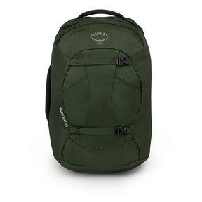 Osprey Farpoint 40 Travel Pack: Zaino da viaggio da 40 litri. Caratterizzato da pannello posteriore a scomparsa, apertura a valigia, cinghie di compressione interne e tasca imbottita per laptop. Design ergonomico e resistente ideale per viaggiatori dinamici.