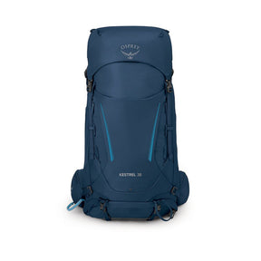 Osprey Kestrel 38 zaino uomo da trekking e hiking da 38 litri con schienale regolabile e traspirante AirScape, raincover integrata, scomparto inferiore per sacco a pelo, attacco bastoncini Stow-on-the-Go, cinghie di compressione e tasche con zip sulla cintura ventrale per escursioni.