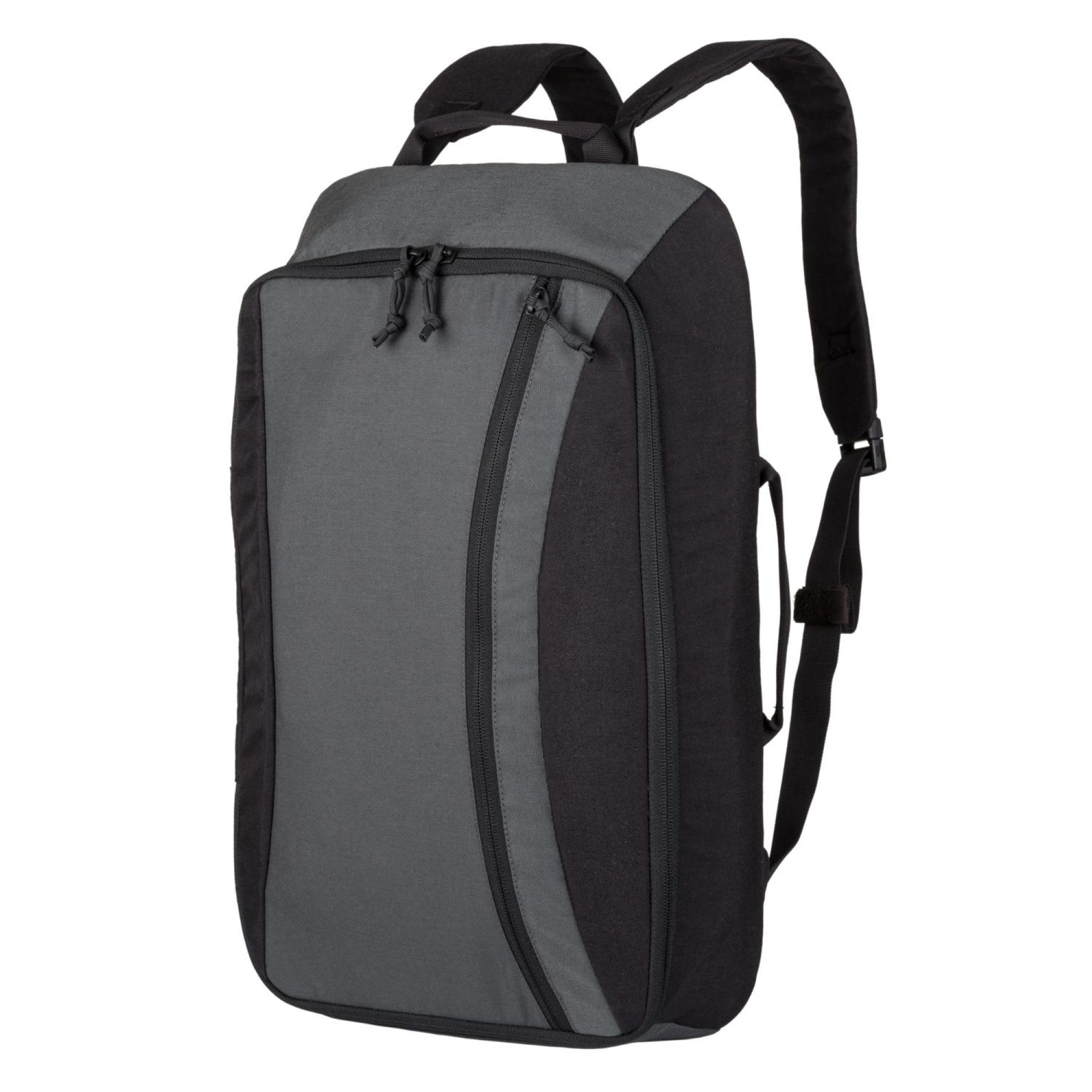Zaino tattico DIRECT ACTION DRAGONFLY LOW PROFILE GUN PACK da 13.5 litri in design compatto grigio e nero, con spallacci imbottiti, maniglia laterale e doppio scomparto - ideale per uso militare, urbano, su backpacco.it