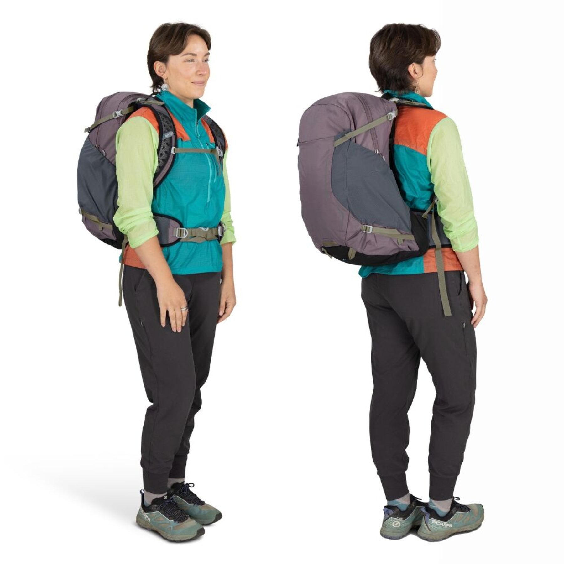 Osprey Hikelite 28 zaino da trekking da 28 litri con schienale ventilato AirSpeed in rete sospesa, tasca frontale shove-it, cintura imbottita con tasche, cinghie di compressione e copertura antipioggia integrata. Zaino tecnico per escursionismo giornaliero e outdoor.