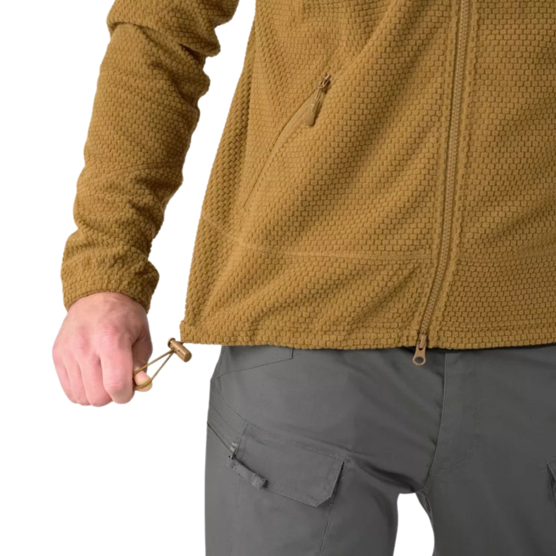Helikon-Tex Alpha Tactical Jacket giacca tattica in pile leggero Grid Fleece con collo alto, zip intera YKK, tasche pettorali e pannelli a strappo sulle maniche per outdoor e softair