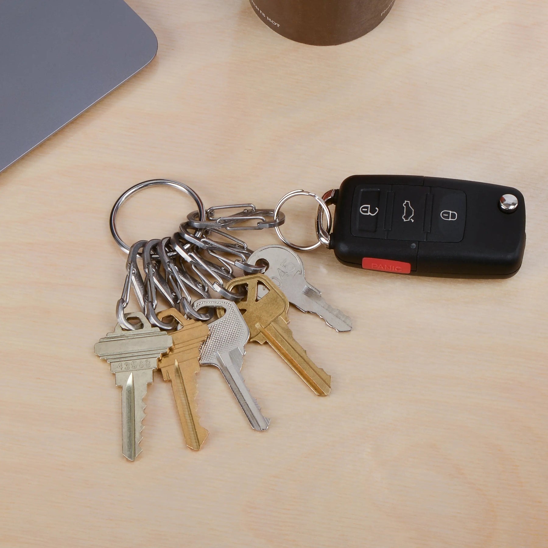 Nite Ize KeyRing S-Biner anello portachiavi con sei mini moschettoni a doppia leva per organizzazione e sicurezza chiavi in confezione originale