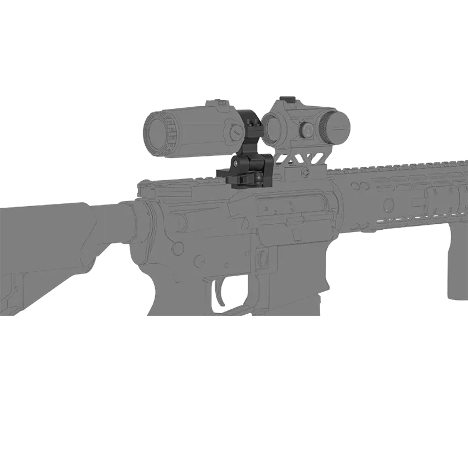Vector Optics 30 mm Flip to Side Quick Release Picatinny Mount Ring anello di montaggio tattico da 30 mm per magnifier e ottiche, dotato di sistema a sgancio rapido e meccanismo di ribaltamento laterale per slitte Picatinny. 
