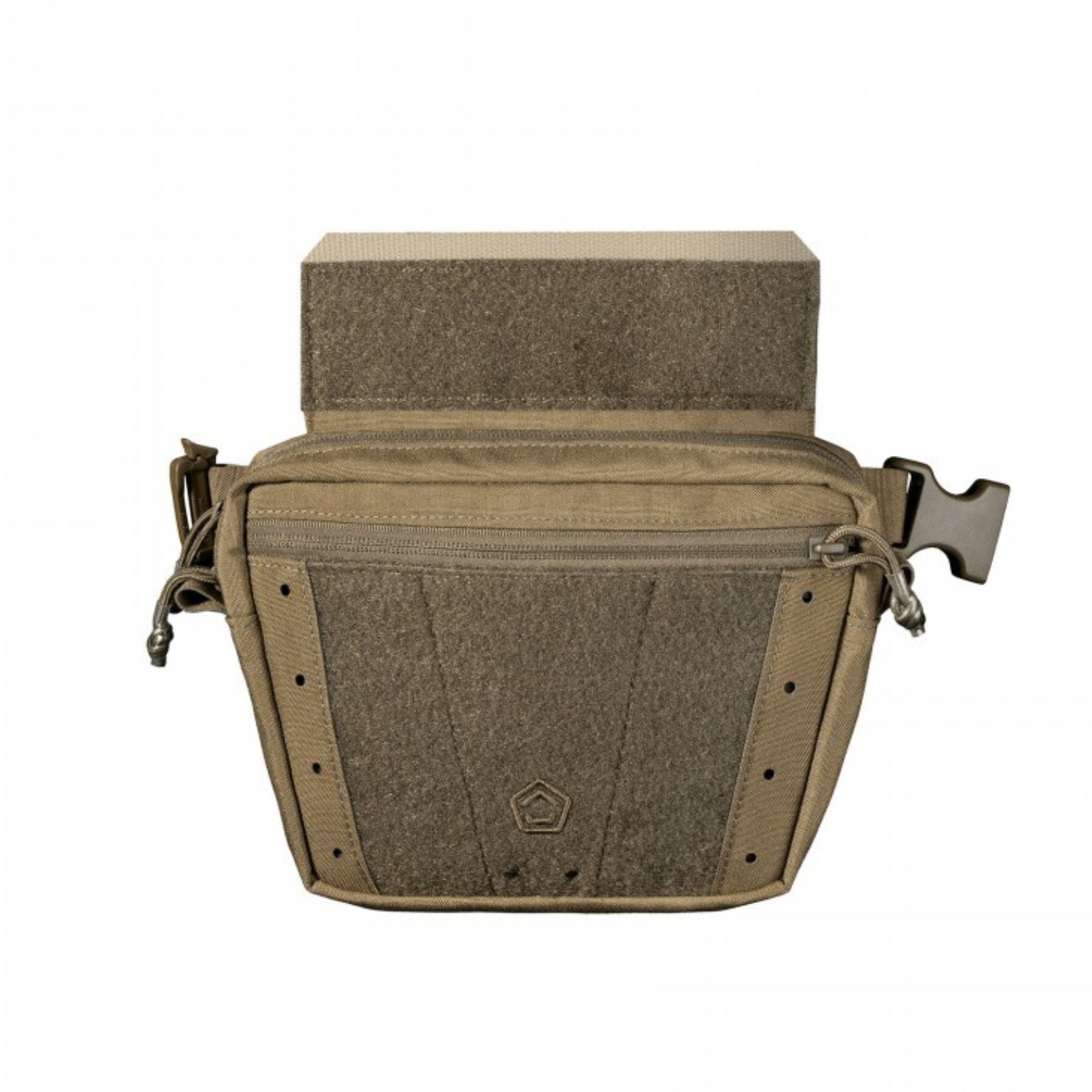 Pentagon Amina Dangler Pouch marsupio tattico multifunzione e tasca dangler per gilet portapiastre con pannello frontale a strappo per patch, fori di drenaggio e cinghia regolabile con fibbia a sgancio rapido per uso EDC e outdoor.