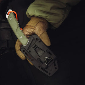 Extrema Ratio Sethlans Outdoor. Coltello a lama fissa in acciaio S600 con guancette in G10 e cordino. Design full tang robusto firmato Daniele Dal Canto. Strumento tattico tuttofare ideale per bushcraft e sopravvivenza.