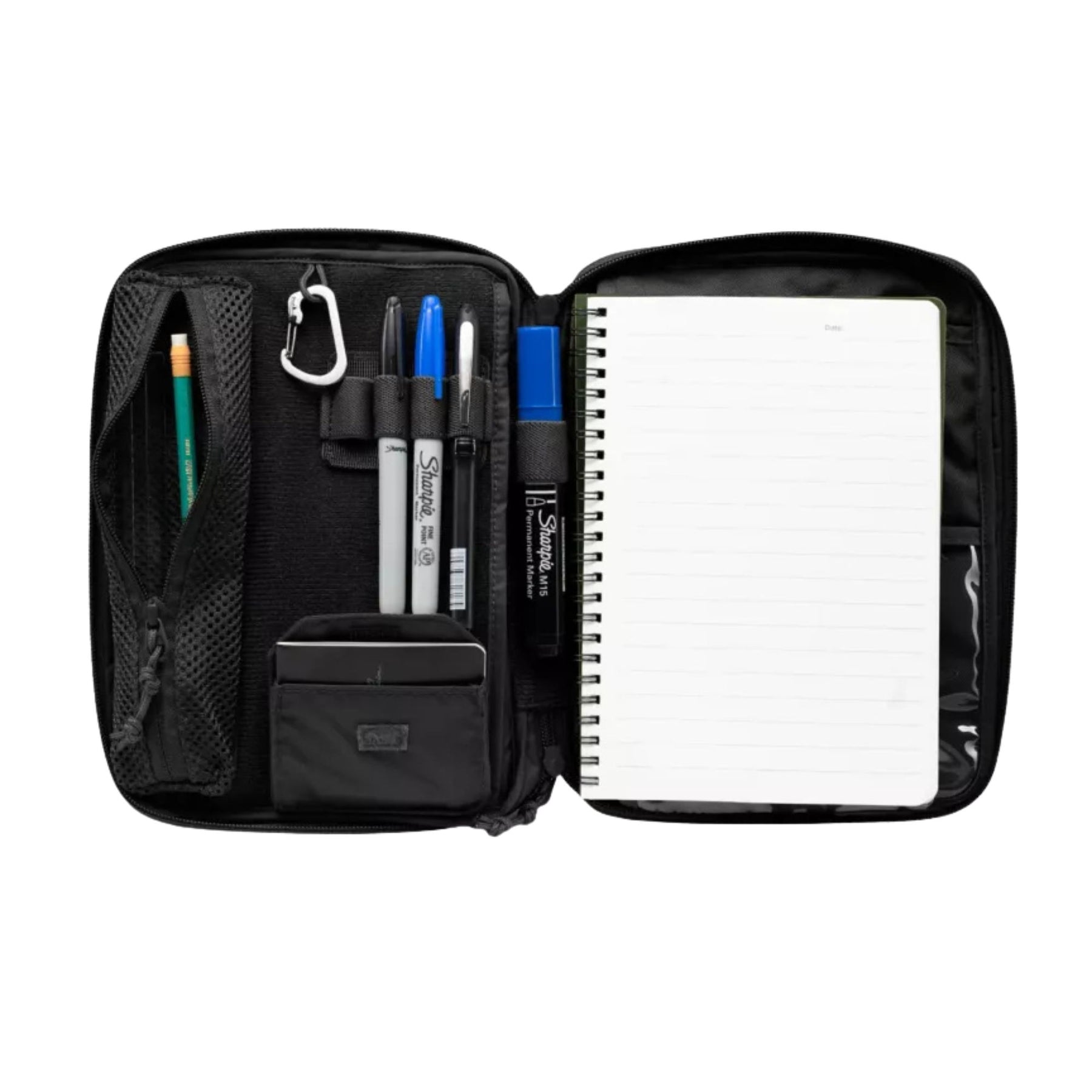 Helikon-Tex A5 Notebook Cover pouch EDC in Cordura con ampio pannello frontale in velcro e logo del brand, chiusura a cerniera superiore e tiretti in paracord. Organizer tattico portadocumenti e per accessori.