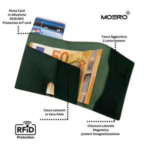 MOERO | PRO ZIP SAFFIANO GREEN - Portafoglio