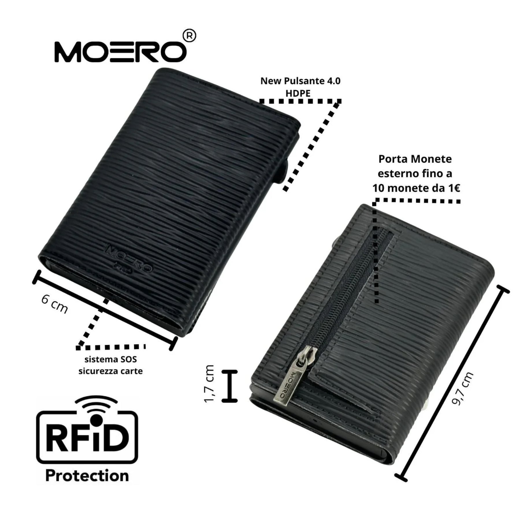 MOERO | PRO ZIP EPI BLACK - Portafoglio