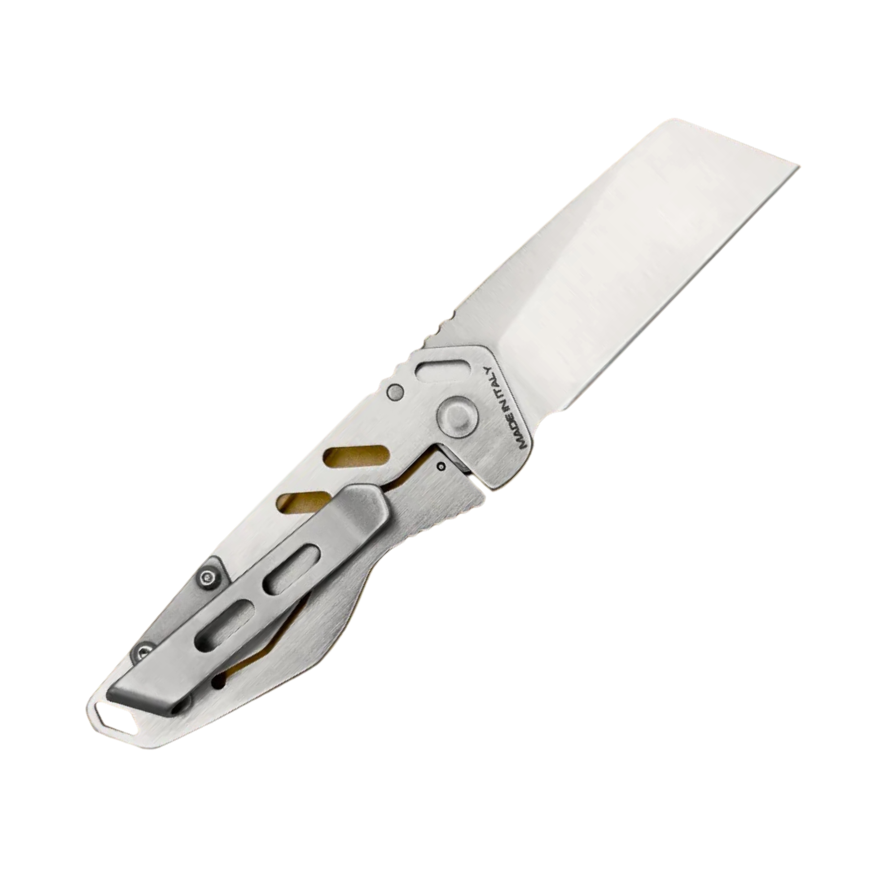 Extrema Ratio ANT Urban SF: Coltello chiudibile EDC compatto con lama sheepfoot in acciaio Bohler N690. Versione Urban caratterizzata da impugnatura in alluminio anticorodal anodizzato. Sistema di chiusura Frame Lock e struttura ultra-leggera per porto quotidiano.