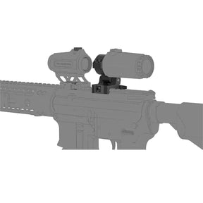 Vector Optics 30 mm Flip to Side Quick Release Picatinny Mount Ring anello di montaggio tattico da 30 mm per magnifier e ottiche, dotato di sistema a sgancio rapido e meccanismo di ribaltamento laterale per slitte Picatinny. 