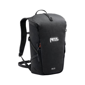 Petzl BUG zaino compatto da 18 litri ergonomico con apertura superiore, fettuccia portacorda, cinghie di compressione e scomparto imbottito, ideale per arrampicata su vie lunghe, outdoor e uso quotidiano.