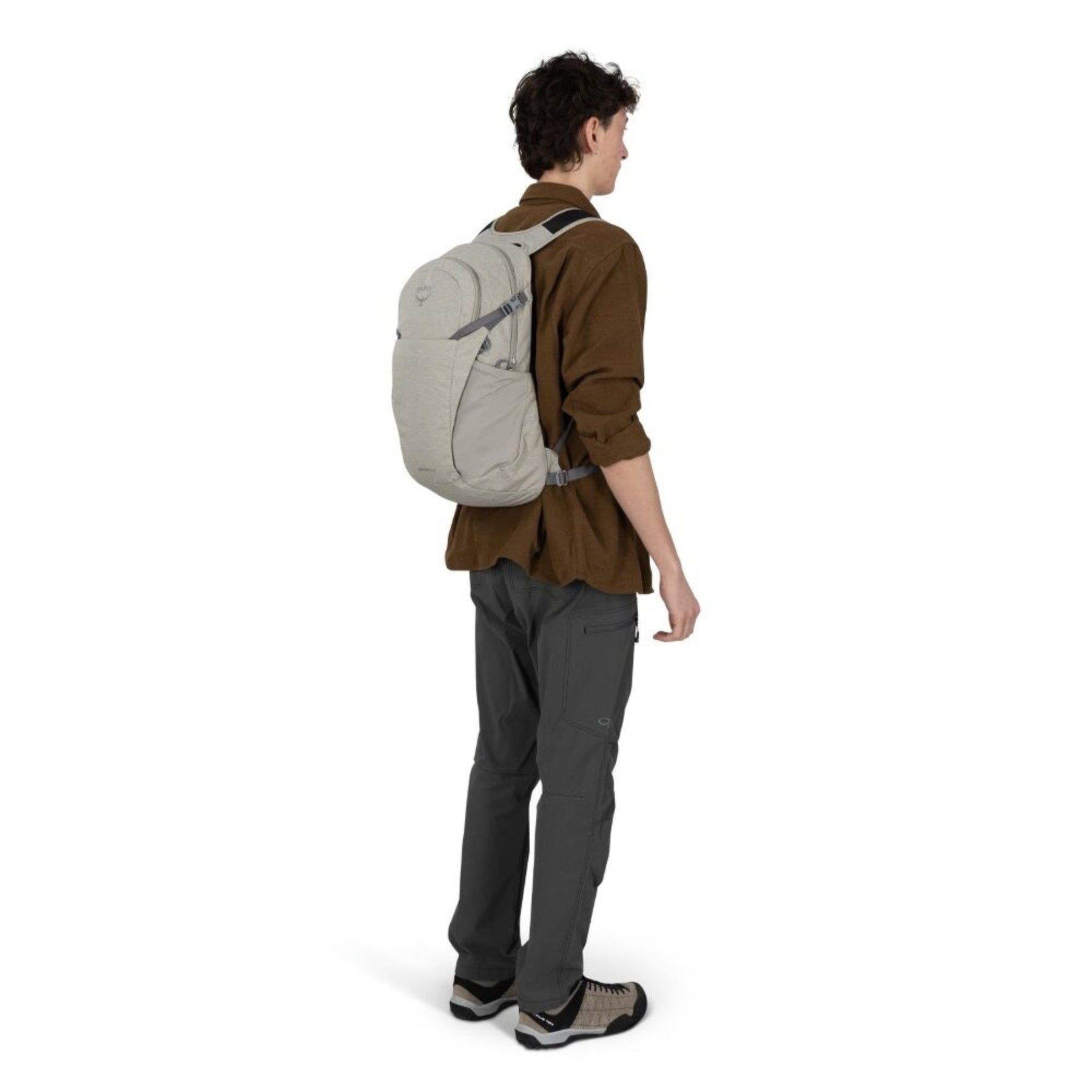 Osprey Daylite Plus Driftshade zaino multiruolo da 20 litri con scomparto per laptop e sacca idrica, tasche laterali in mesh, cinghie di compressione e schienale traspirante AirScape, in edizione limitata per trekking, viaggi e uso quotidiano.