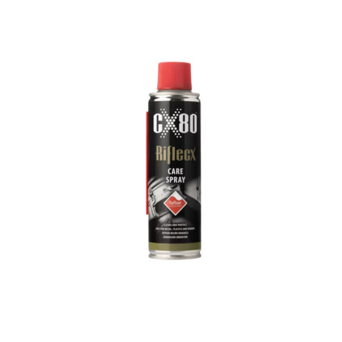 RiflecX Care Spray, lubrificante protettivo con Teflon in bomboletta per la cura e la manutenzione delle armi, pulisce e protegge da corrosione, su backpacco.it