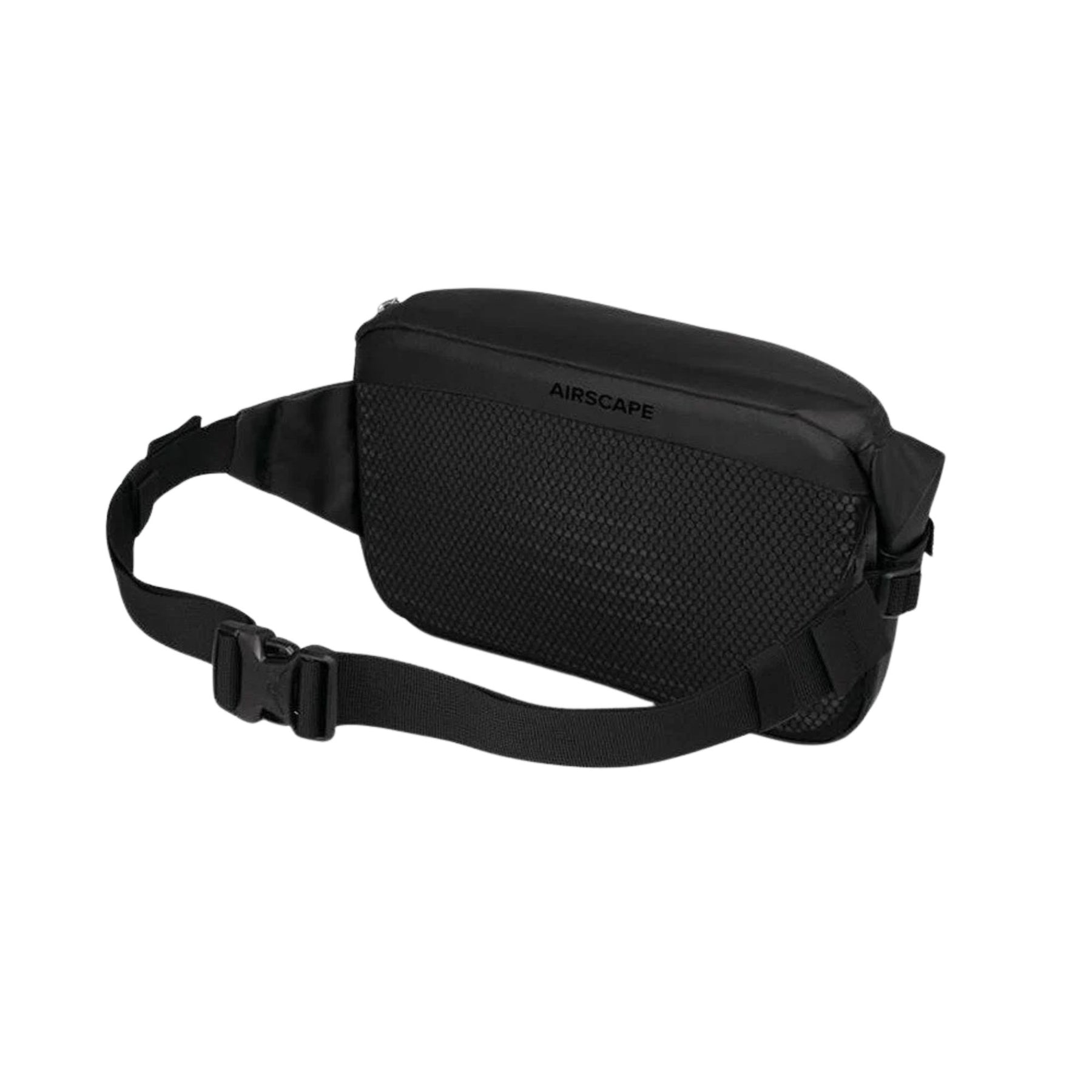 Osprey Transporter Waist Pack marsupio da 3 litri realizzato in tessuto tecnico con trama a griglia e logo frontale, dotato di tasca esterna con zip, cinghie di compressione laterali e cintura regolabile con fibbia a scatto per escursionismo e tempo libero.