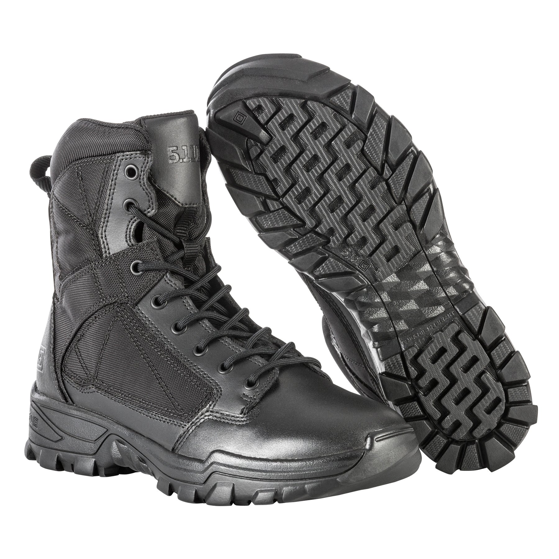 5.11 Tactical Fast-Tac 6 stivale tattico leggero da 6 pollici in pelle pieno fiore e nylon 840D ad alta resistenza all'abrasione, con soletta ammortizzata Ortholite e suola antiscivolo resistente agli oli, ideale per impiego operativo, pattuglia e outdoor.