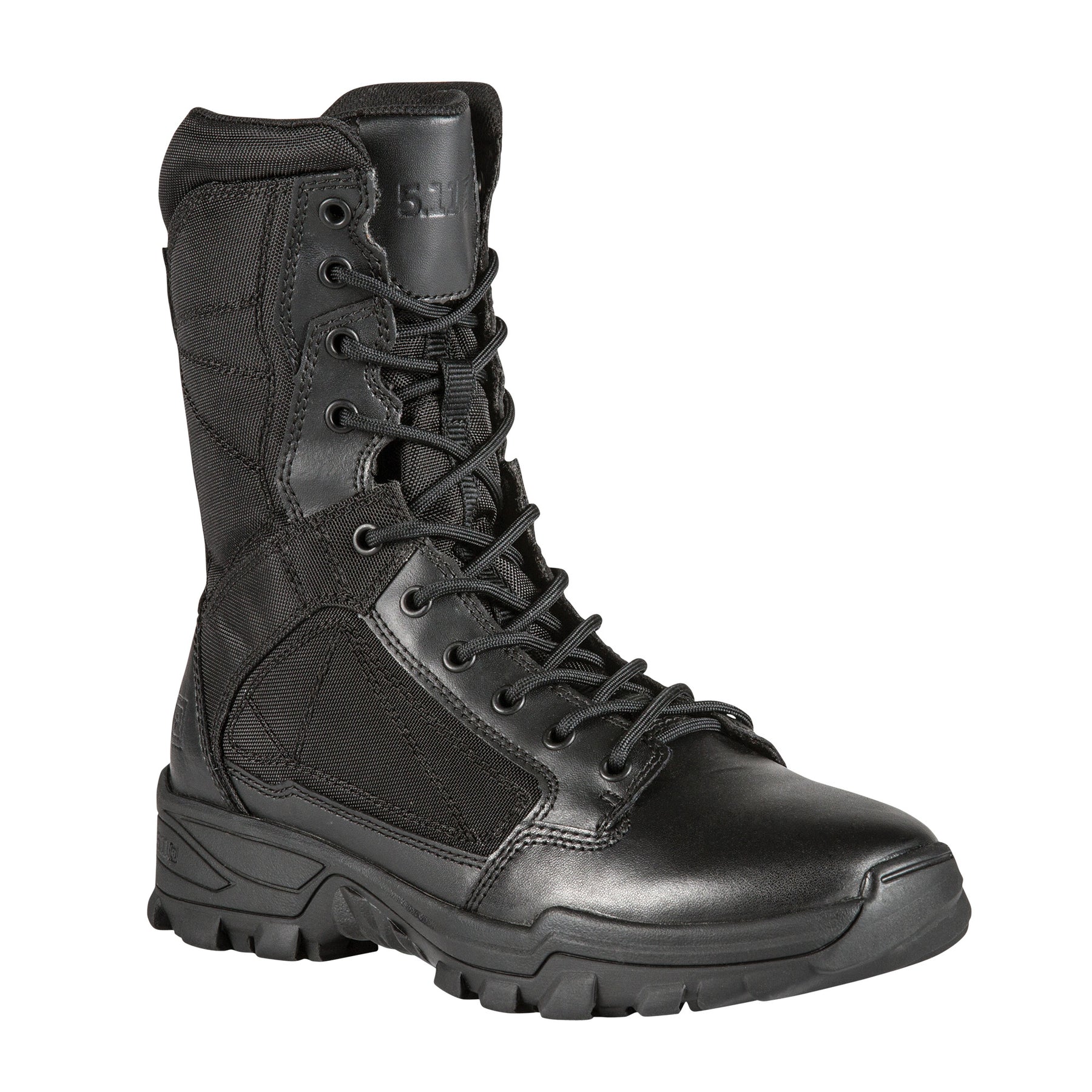 5.11 Tactical Fast-Tac 8  stivale tattico leggero da 8 pollici in pelle pieno fiore e nylon 840D ad alta resistenza all'abrasione, con soletta ammortizzata Ortholite e suola antiscivolo resistente agli oli, ideale per impiego operativo, pattuglia e outdoor.