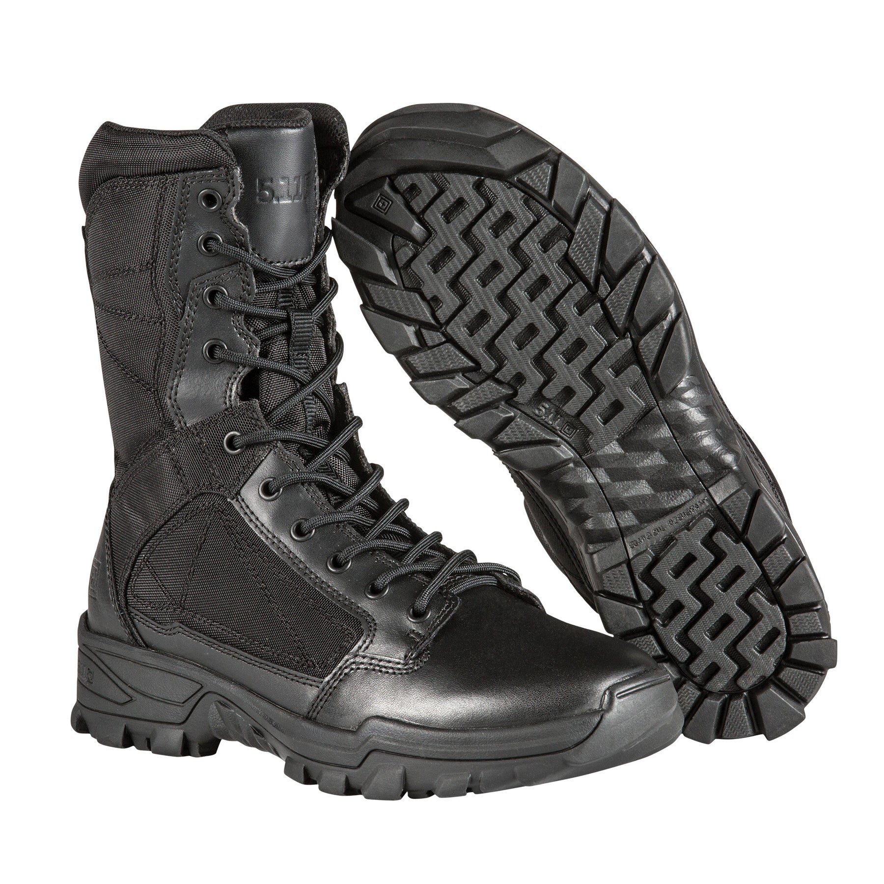 5.11 Tactical Fast-Tac 8  stivale tattico leggero da 8 pollici in pelle pieno fiore e nylon 840D ad alta resistenza all'abrasione, con soletta ammortizzata Ortholite e suola antiscivolo resistente agli oli, ideale per impiego operativo, pattuglia e outdoor.