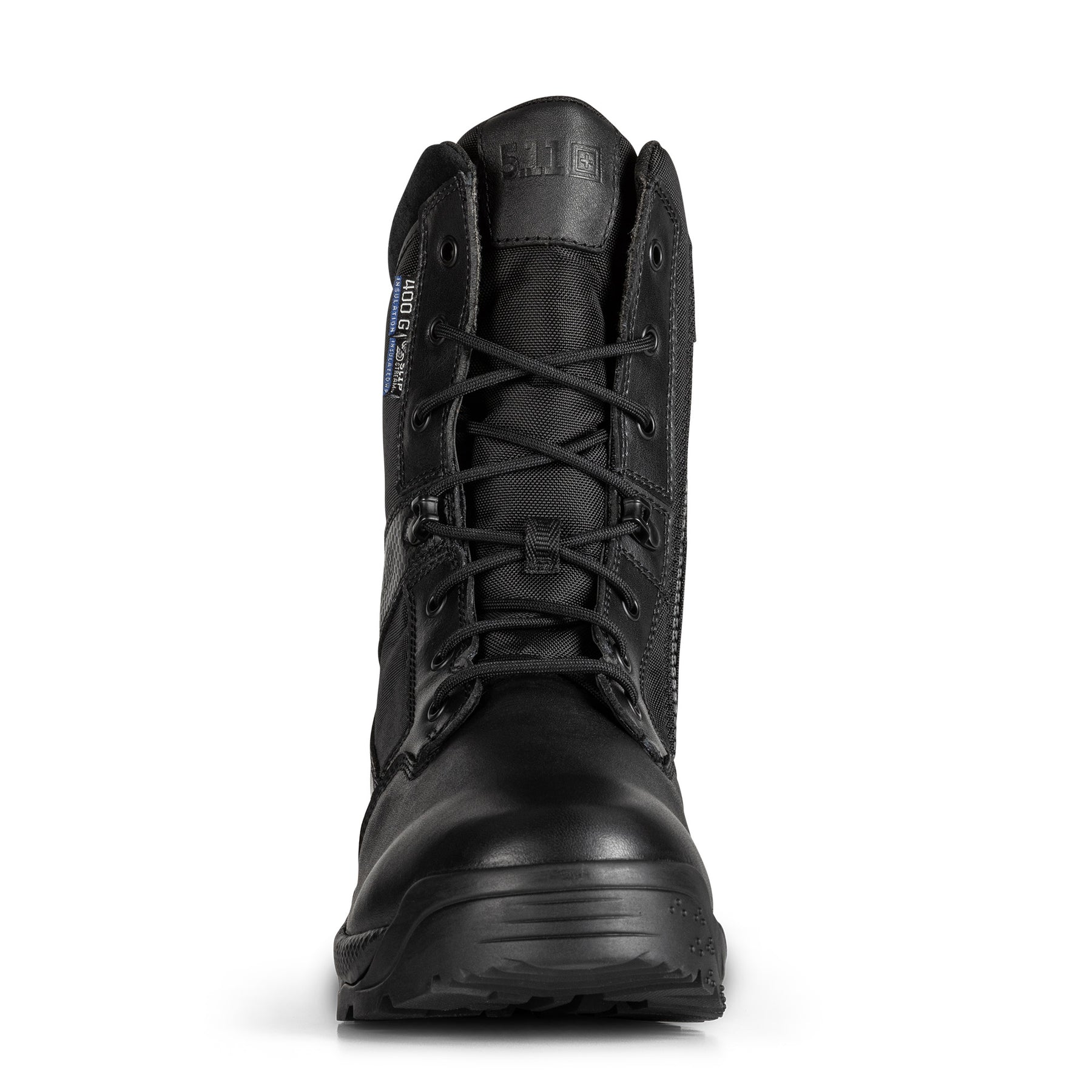 5.11 Tactical A.T.A.C. 2.0 8 Insulated anfibi tattici invernali impermeabili da 8 pollici in pelle pieno fiore e nylon 840D con isolamento termico 3M Thinsulate da 400g, membrana SlipStream traspirante, soletta Ortholite e suola antiscivolo, ideali per impiego operativo e climi rigidi.
