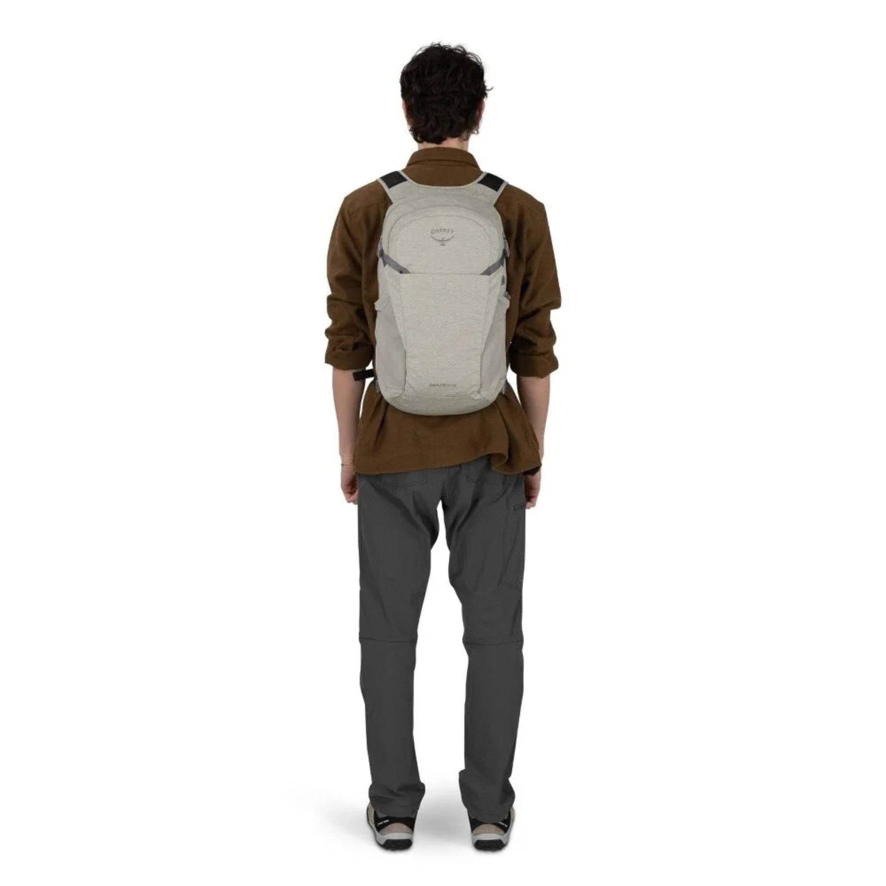 Osprey Daylite Plus Driftshade zaino multiruolo da 20 litri con scomparto per laptop e sacca idrica, tasche laterali in mesh, cinghie di compressione e schienale traspirante AirScape, in edizione limitata per trekking, viaggi e uso quotidiano.