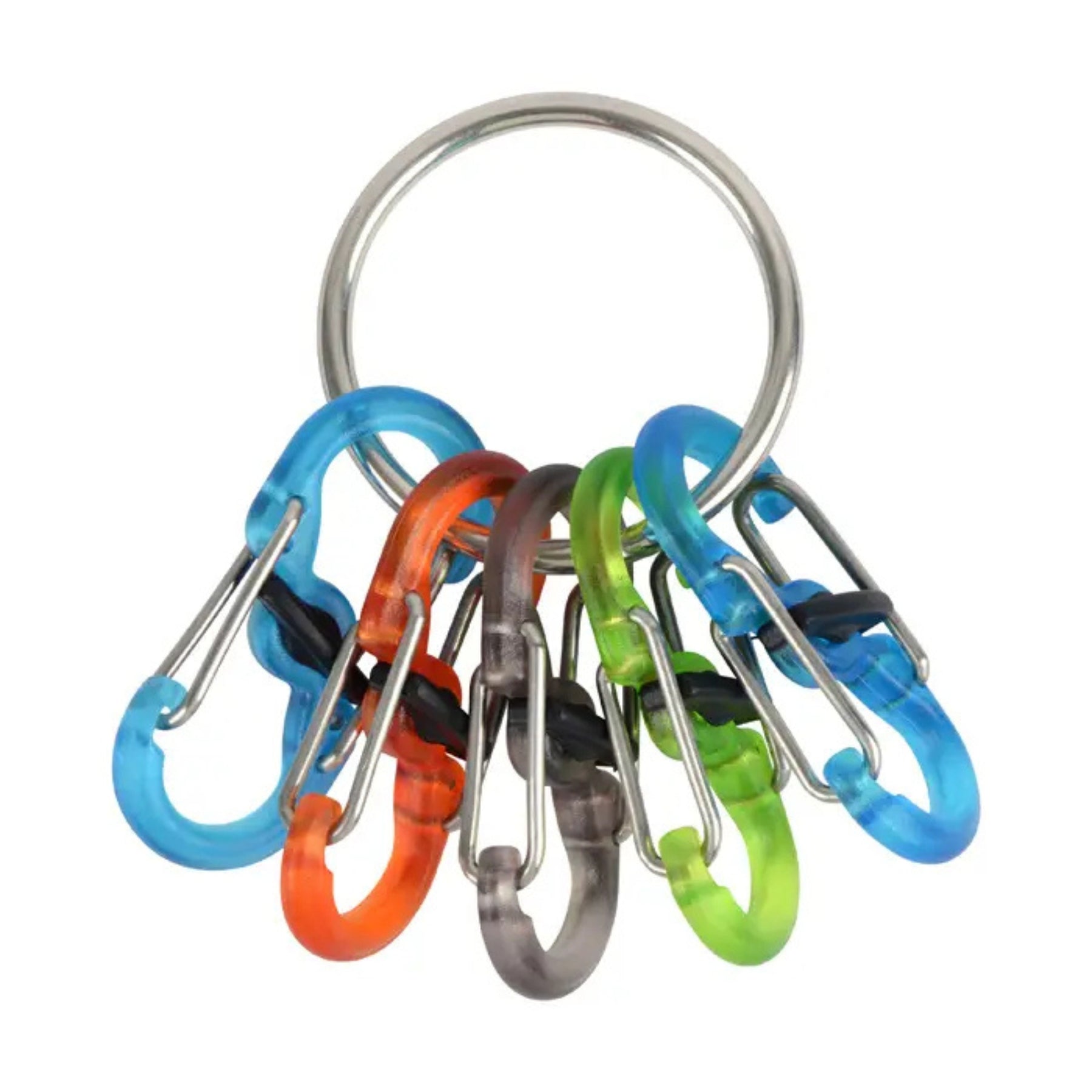 Nite Ize KeyRing S-Biner anello portachiavi con sei mini moschettoni a doppia leva per organizzazione e sicurezza chiavi in confezione originale