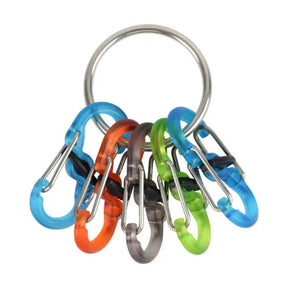 Nite Ize KeyRing S-Biner anello portachiavi con sei mini moschettoni a doppia leva per organizzazione e sicurezza chiavi in confezione originale